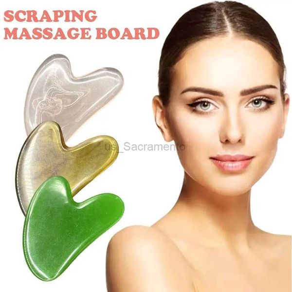 Massageador facial Massagem Pedra Natural Jade Raspador Rosto Guasha SPA Pescoço Massageador para Aprimoramento Facial Remoção de Rugas Beleza e Saúde T E6W4 240321