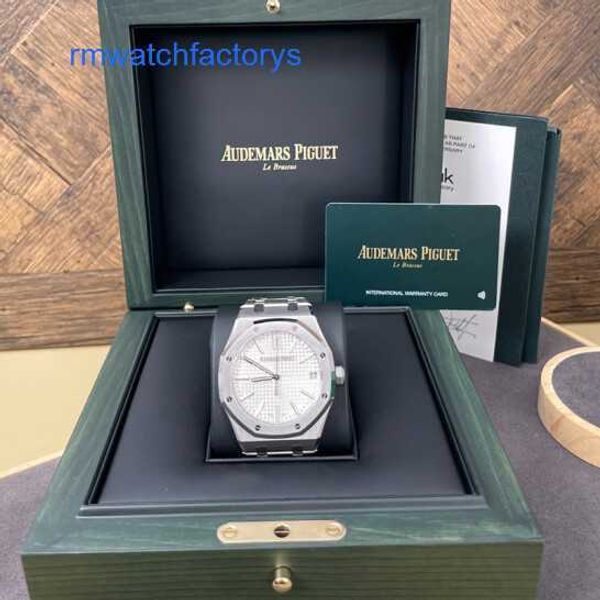 Наручные часы Crystal AP Royal Oak Series 15510ST Прецизионные стальные белые пластины Мужские модные часы для отдыха Бизнес Спортивные часы Мировой список роскошных часов