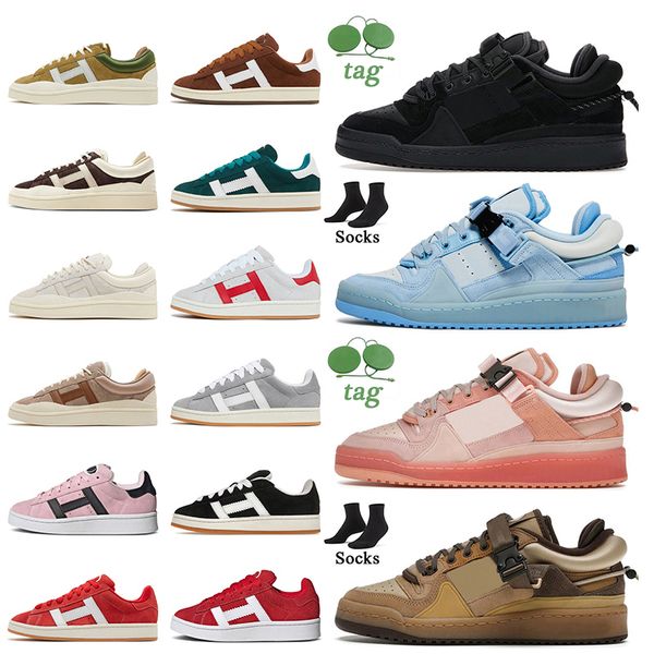 Forum 84 Low Bad Bunny 00s Designer Sapatos Casuais Mulheres Mens Luxo Camurça Plataforma Superior Tênis Preto Azul Tint Rosa Verde Goma Creme Leopardo Marrom Treinadores Planos 36-45