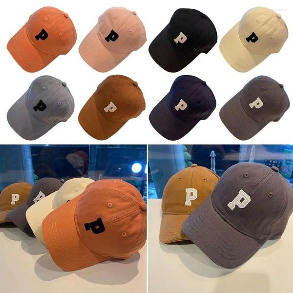 Berretto da baseball con lettera P ricamato regolabile per bambini, cappello hip-hop, protezione solare, berretto casual