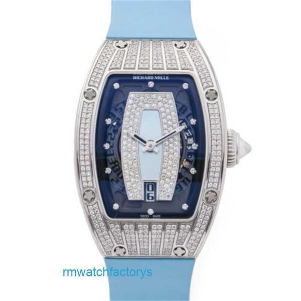 Ladies 'Bewegung RM Armband Uhr RM007 Automatische Uhren Schweizer Erstellte Armbanduhren RM007 Diamond Pave White Gold Watch RM007 Com003133