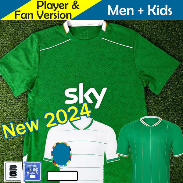 Camisa de futebol da Irlanda 2024 Euro Cup Kids Kit ROBINSON OBAFEMI Home Away 24/25 Qualificação Nacional Classy Special 2025 Camisa de futebol Verde Branco FERGUSON BROWNE