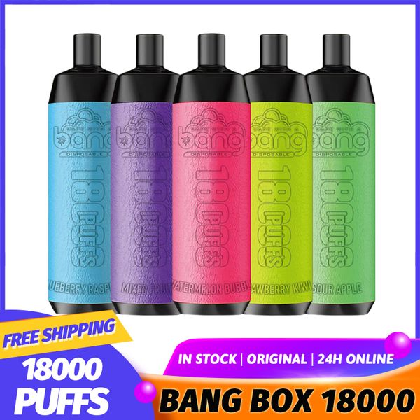 Оригинальная коробка VAPE With A BANG 18000 Puff 18K Puffs Одноразовая ручка Vape Bang King Vapes Сетчатая катушка для электронных сигарет Перезаряжаемый контроль воздушного потока Al Fakher Crown Bar Big Cloud