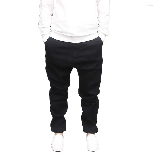 Herrenhose Trendy Baggy Harem Herren Baumwollhose Slim Fit Schwarz Lässige Low Crotch Streetwear Kleidung