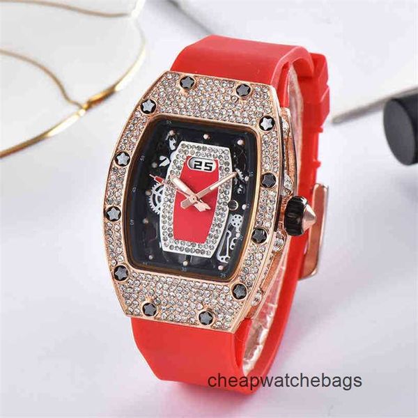 Relógio mecânico masculino de luxo Richa Rm relógio de pulso melhor edição lábios de prata mostrador de diamante de marca famosa relógios esportivos feminino esqueleto relógio de quartzo 00PG WN-LOHK