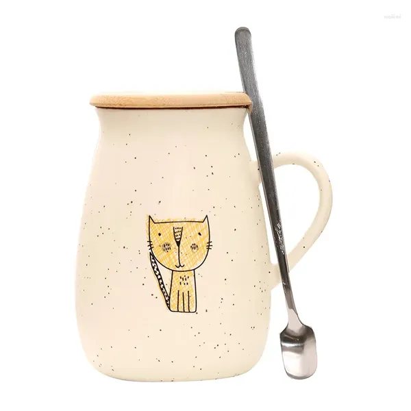 Tazze da tè ceramiche uniche da gattino creativo da 500 ml con coppia di cartone animato Coppia di latte da caffè all'ingrosso