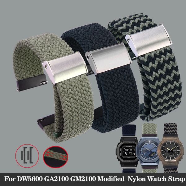 Orologi cinturino in nylon elastico alto per Dw5600 Gw5000 Gwm5610 Ga2100 Ga2100 Dw5600 Gm2100 cinturino per orologio in tessuto moda