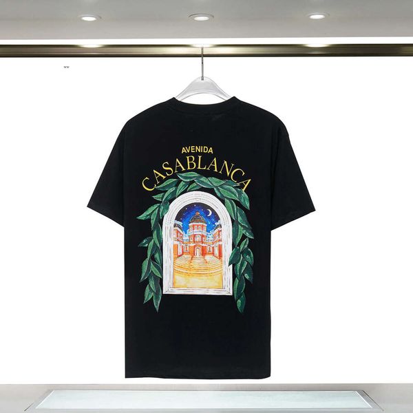 Casa Blanca Camiseta Homens Designer Camisetas Casablanc Camisa Desgaste Verão Em Torno Do Pescoço Suor Absorvendo Mangas Curtas Ao Ar Livre Respirável Algodão Tees Tendência De Luxo Casa 8562