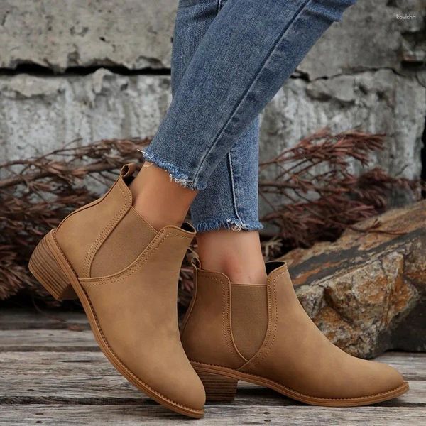 Botas sapatos para mulheres 2024 marca deslizamento-on moda feminina costura moderna sexy apontou toe tornozelo feminino