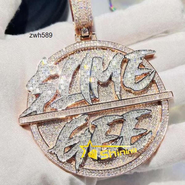 Designer Hot Selling S925 Custom Iced Out Anhänger Diamant 925 Silber VVS Moissanit Halskette Anhänger Hip Hop Schmuck