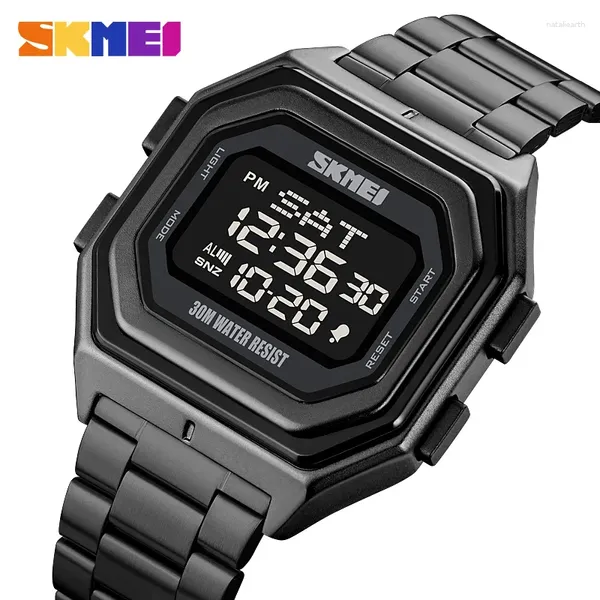 Наручные часы SKMEI, оригинальные брендовые цифровые часы, роскошные 2-часовой обратный отсчет, секундомер, электронные механизмы, водонепроницаемые спортивные для мужчин