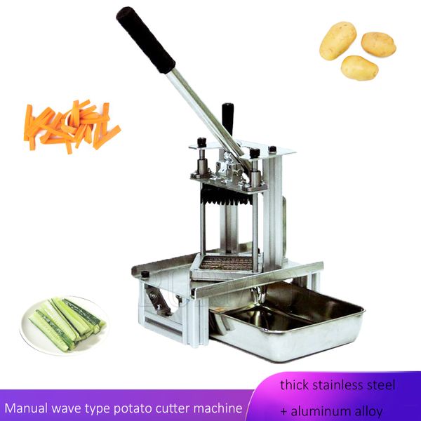 Affettatrice per patate in acciaio inossidabile Tagliatrice per patatine fritte Macchina per tagliare le patate pressate a mano Striscia Chopper Maker Gadget da cucina