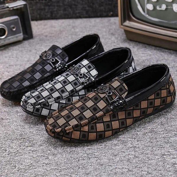 Scarpe casual In pelle italiana Uomo Designer di lusso Mocassini da uomo Slip On For Men 2024 Plaid Zapatillas De Hombre Scarpe