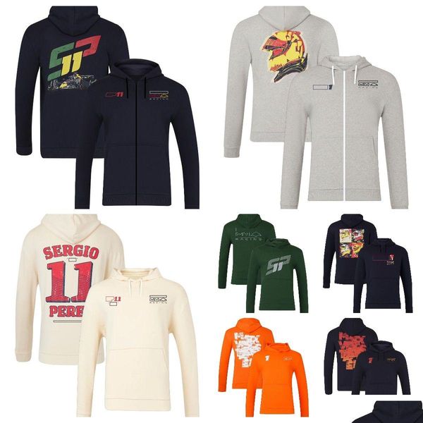 Motorradbekleidung F1 Racing Modellbekleidung Team 2024 Fahrer Langarm Kapuzenpullover Reißverschluss Fanshirt Drop Lieferung Automobile Mo Otjsv