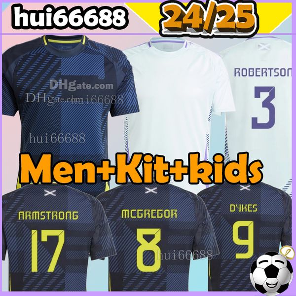 24/25 Escócia 24 25 Camisa de futebol ROBERTSON MCTOMINAY MCGINN DYKES ADAMS CHRISTIE GILMOUR ARMSTRONG DYKES 2024 2025 homens kit crianças camisa de futebol