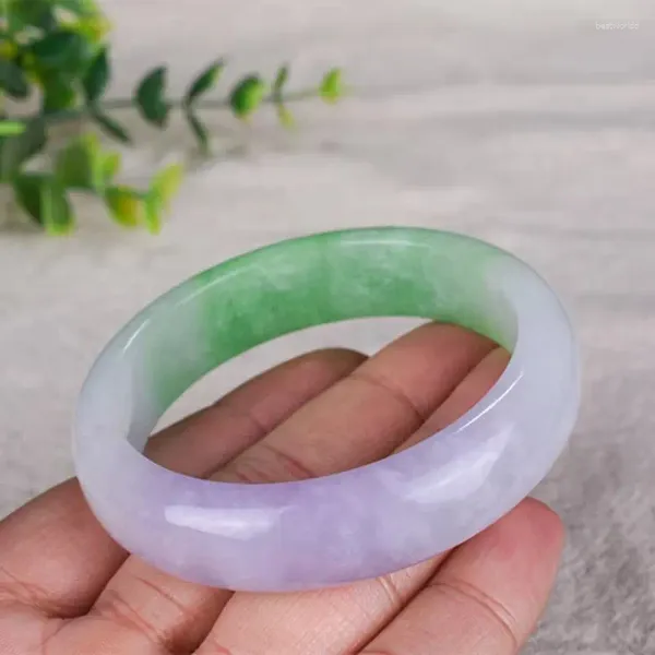 Pulseira Roxo Jadeite Pulseira Certificada Myanmar Jade Jóias Mulheres Presentes Genuíno Natural de Alta Qualidade A Birmânia Jades Bangles