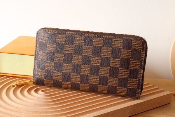 Estilo clássico longo único zip carteira design de couro genuíno sacos noite bolsa embreagem feminino e masculino pacote cartão m62732 m42616