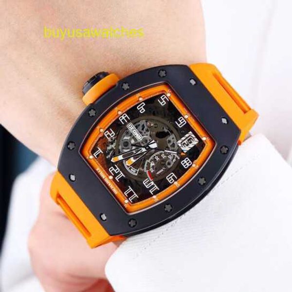 Orologio meccanico automatico Orologio da polso RM Rm030 Orologio meccanico automatico Rm030 Ceramica Orange Storm Edizione limitata Polso sportivo per il tempo libero e alla moda