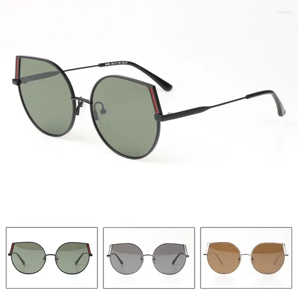 Occhiali da sole Basames Occhiali da sole polarizzati da uomo in metallo da donna Cat Eye Eyewear Outdoor Fashion Shades Full Frames Stile semplice