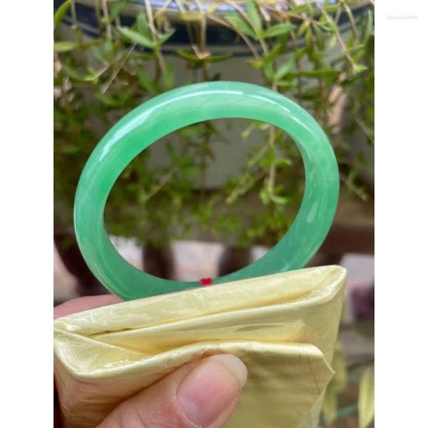 Bangle Boutique Realmente Myanmar Jade Pulseira Moda Natural Esmeralda Verde Elegante Princesa Jóias Clássico