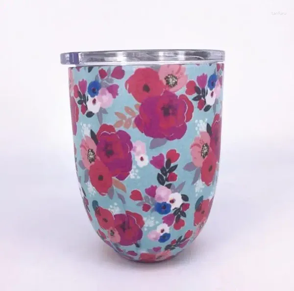 Tumblers 10oz Yumurta Bardak Şarap Gözlükleri Tumbler Paslanmaz Çelik Bira Kahve Kupaları Çift Duvar Vakum Yalıtımlı Açık Kapaklar