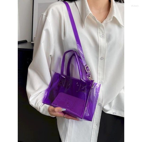 Поясные сумки Foufurieux, прозрачная желеобразная сумка, женские модные сумки ярких цветов, прозрачные сумки через плечо, женская пляжная сумка через плечо Bolsa