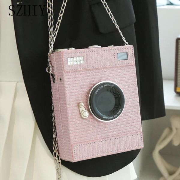 Sacchi da sera Designer Box Box Box Ladies Fashion One Shole Piccola fotocamera Crossbody Borse Chain Chain Powder in polvere