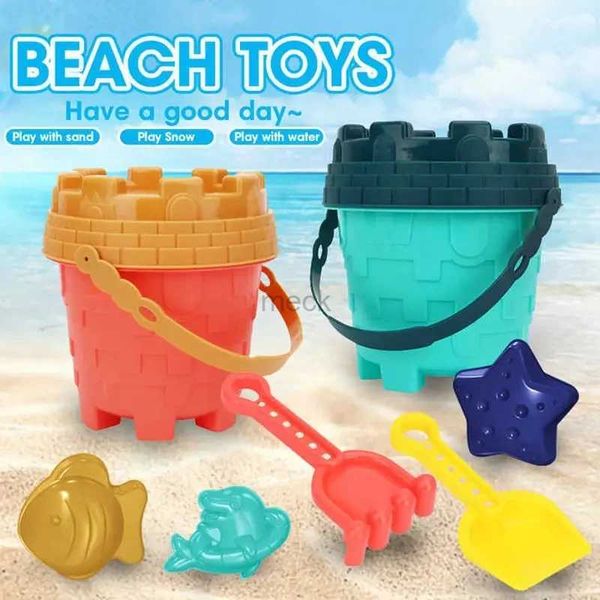 Giochi con la sabbia Divertimento in acqua Giochi con la sabbia da spiaggia Set da gioco per bambini con secchio Annaffiatoio Pala Rastrello Stampi per la sabbia Giochi da piscina all'aperto Gioco estivo con la sabbia 240321