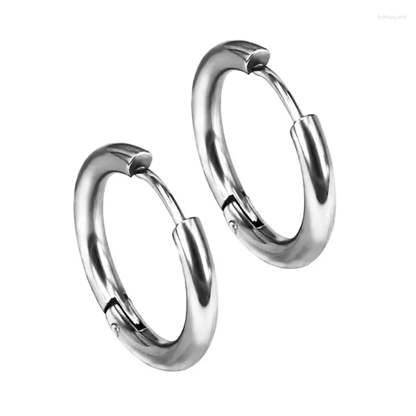 Creolen Mode Edelstahl Kleine Unisex Gothic Hip-Hop Runde Ohrring Coole Frauen Männer Ohr Piercing Schmuck Party Geschenke