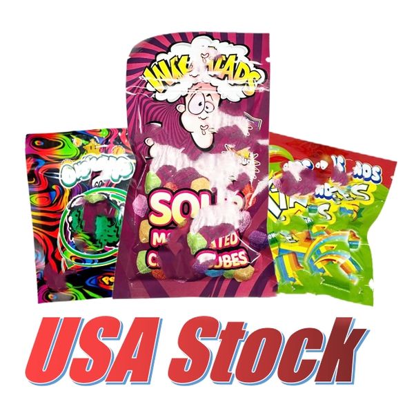 Großhandel essbar 500 mg 600 mg D9 Gummi Gummies Süßigkeiten Verpackung Pilzhaie Geruchs Beweis Warheads Mylar -Taschen DM für vorgefüllte Fryd