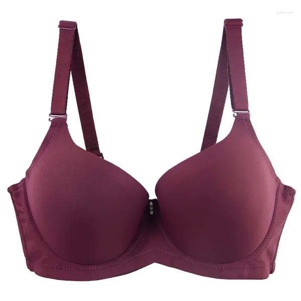 Bras 2024 Sexy Molde Fino Copo Cheio Cueca Vermelho Cinza Rosa Preto Bege Plus Size com Superfície Lisa Mulheres Lingerie