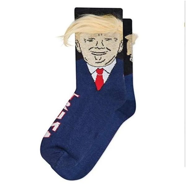 Diğer Ev Tekstil Yeni Kadınlar Erkekler Trump Crew Socks Sarı Saç Komik Karikatür Spor Çorapları Hip Hop Çorap Damlası Teslimat Bahçesi Tekstil OT90X