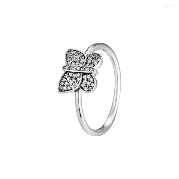 Cluster Ringe 925 Sterling Silber Original Fliegender Schmetterling Ring Für Schmuck Frauen Valentinstag Party Geschenk