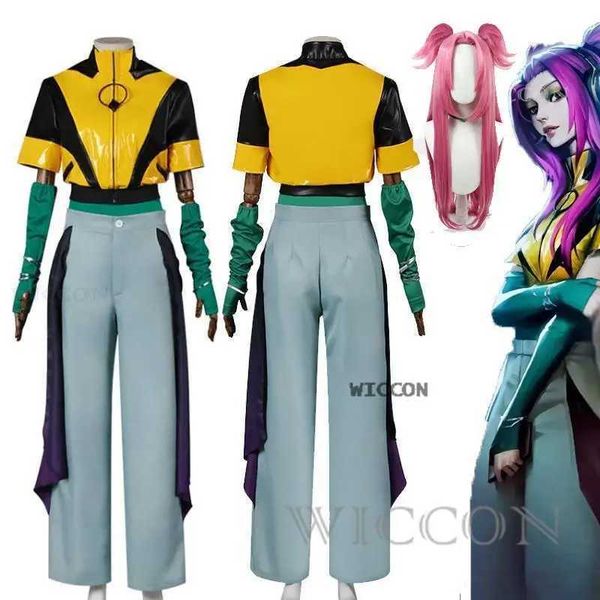 Cosplay trajes de anime lol aço alune cosplay peruca roxa jogo lendas cosplay halloween anime traje das mulheres calças conjunto uniformec24321