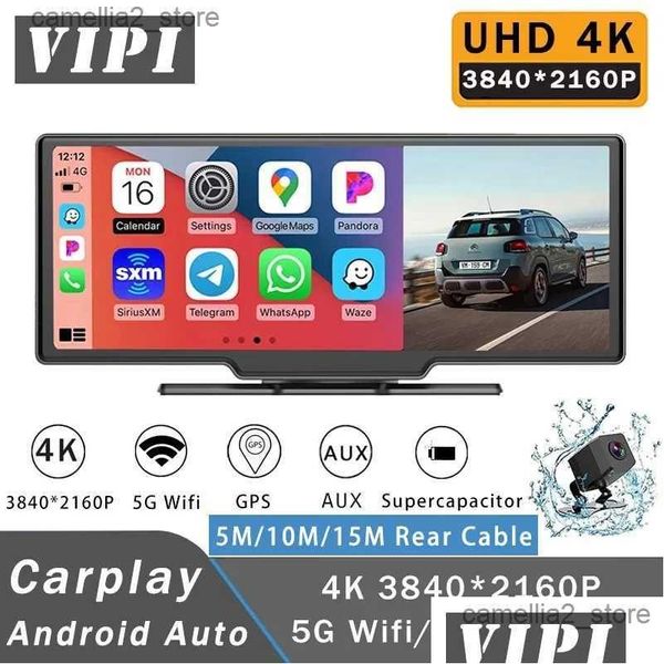 Carro dvr carro dvrs dvr traço cam 10.26 Polegada 4k 2160p carplay android gravador de unidade de vídeo fluxo dashcam caminhão câmera 5g wifi gps aux dro otkqk