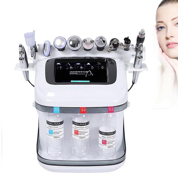 Novo hidrofaciais h2o2 10 em 1 salão de beleza h2o2 água facial bio lif 8 en 1 hidro diamante cristal microdermoabrasão máquina