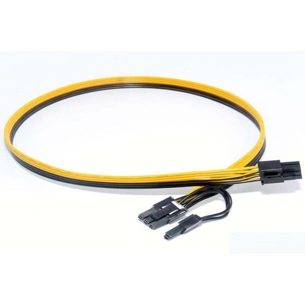 Разъемы сетевого кабеля 6-контактный штекер на 8-контактный или двойной удлинитель преобразователя мощности PCI Express для видеокарты Gpu Mining Pcie 20Cm2469620 Dr Ot5Vz