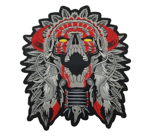 GRANDE CHIFRO CHEFE DEATH SKULL INDIAN MOTOCYCLE BIKER BACK PATCH 11quot MC RIDER Vest Patch6767713