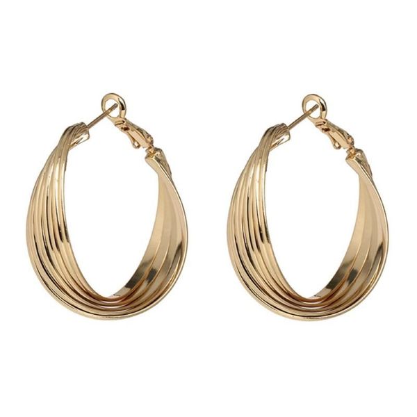 Hoop Huggie orecchini rotondi d'oro grandi per le donne Anelli classici per orecchie modello di conchiglia cerchi regalo per donna gioielleria intera 2021184e