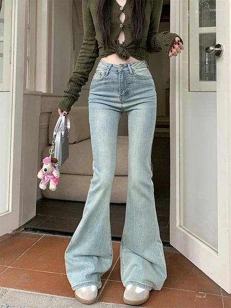 Jeans femininos slergiri vintage azul bota corte para mulheres moda coreana y2k 90s streetwear estiramento magro casual flare calças mulher 2024