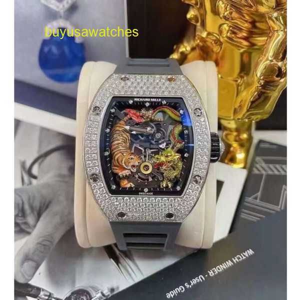 Мужские часы Женские часы RM Наручные часы RM50-01 Dragon Tiger Tourbillon Ограниченная серия Мода Спорт для отдыха RM5001