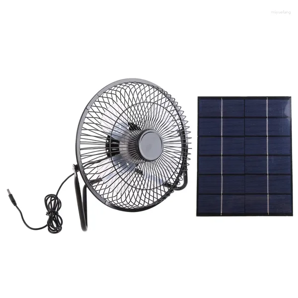 Ventilador de ferro alimentado por painel solar / carregamento USB Ventiladores de ar de resfriamento de 8 