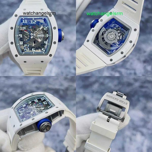 Relógio de pulso masculino relógio de pulso RM RM030 AO Global Limited 50 peças material cerâmico branco relógio mecânico automático masculino armazenamento móvel