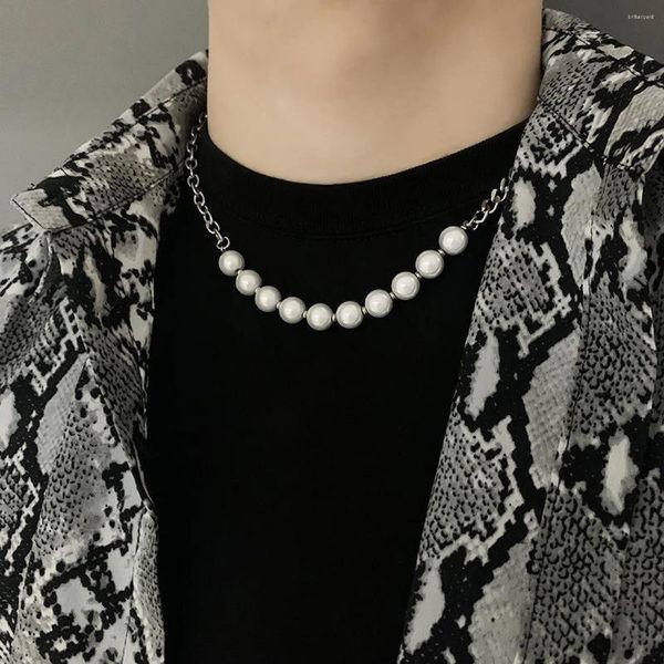 Anhänger Halsketten Böhmen Retro Geometrische Y2K Reflektierende Perle Titan Stahl Halskette Leuchtende Nähte Für Frauen Türkei Harajuku Mode