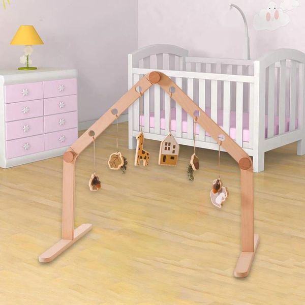 Tappeti Baby Play Gym Frame Montessori Toy Mobile Rack in legno Appeso Barra Attività Infantile per neonati Ragazza e ragazzo nato