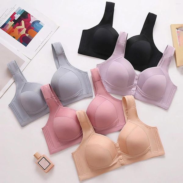 Sutiãs femininos com fivela frontal sexy sem anel de aço sutiã sem costura reunido apertado para mulheres plus size senhoras roupa interior bralette top