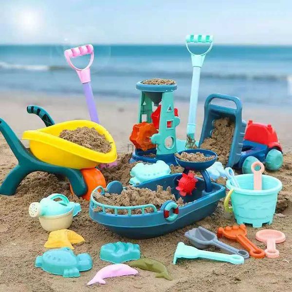 Areia jogar água diversão praia brinquedos para crianças jogar água brinquedos caixa de areia conjunto kit mesa areia balde de areia brinquedos de verão para praia jogar areia água jogo carrinho 240321