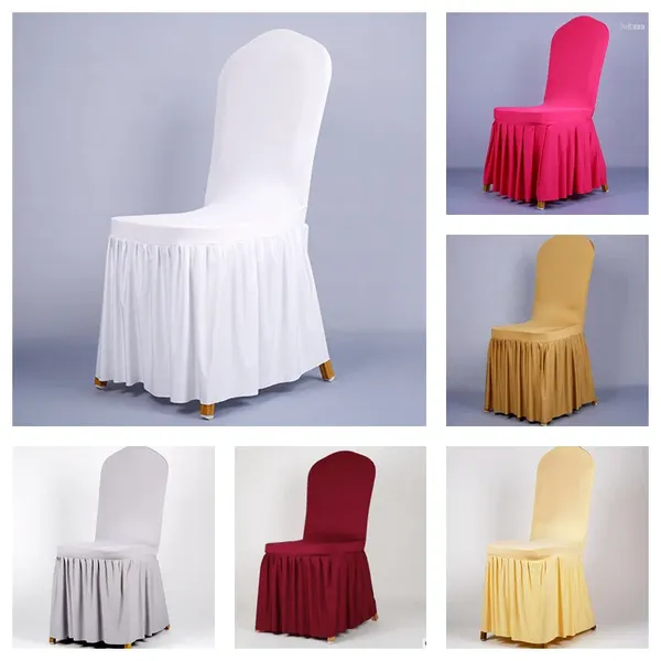 Cadeira cobre spandex capa elástica El sala de jantar assento de casamento caso saia estiramento para banquete