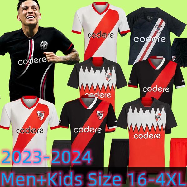 2023 2024 River Plate Futebol Jerseys Barco De La Cruz Quintero Aarezpratto Fernandez Camisetas Solari Homens Crianças Kits Set Javascript