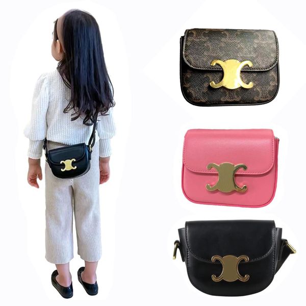 Moda kız bebek prenses crossbody çanta çocuklar güzel mini zincir para çantası sevimli deri omuz çantaları küçük cüzdan